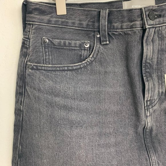 Everlane Washed Black Mini Skirt Raw Cut Hem - Picture 6 of 7